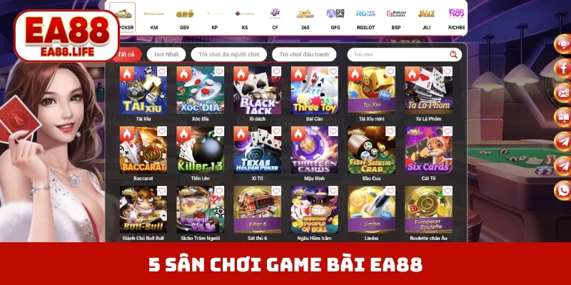 5 sân chơi game bài EA88 tuyệt đỉnh