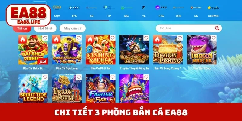 Chi tiết 3 phòng bắn cá EA88